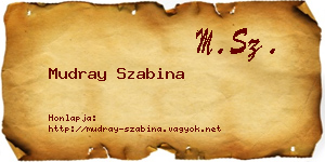 Mudray Szabina névjegykártya