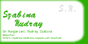 szabina mudray business card